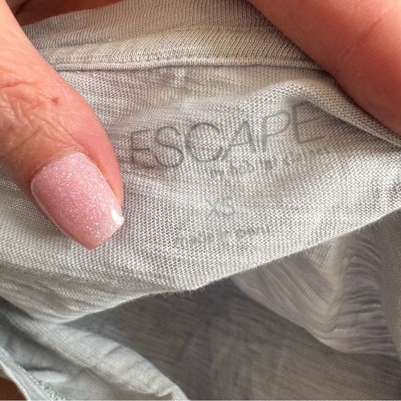 Escape By Habitat Gray Black Flower Asymmetrical Top Tunic Cotton Oversized XS - Picture 4 of 8